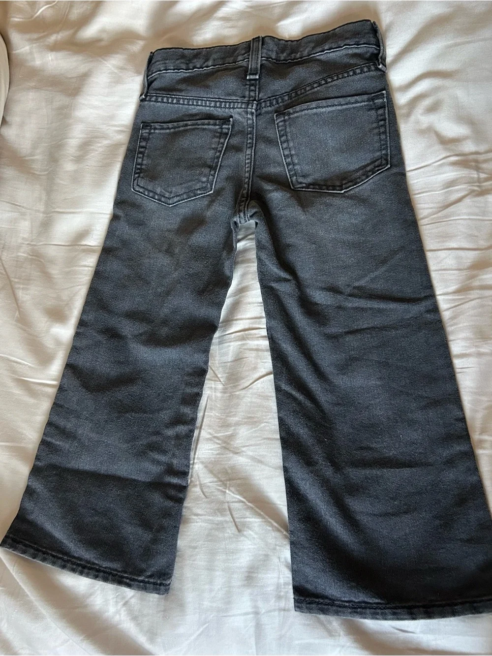 Old Navy high-rise baggy wide leg kids denim jeans gray size 5